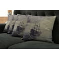 thumbnail image 2 of Ambesonne Nautical Throw Pillow Cover 4 Pack, Old Pirate Ship in Sea, 16", Plum Tan, 2 of 6