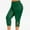 Green, variant on Tmtolofot High Waisted Capri Leggings For Women - Solid Color Tummy Control Yoga Pant Casual Stretchable With Pockets For Cycling, Running And Workout , 1#Green , XX-Large