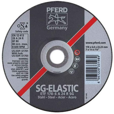 

Pferd Pferd 61702 9\ X 1/4\ Grinding Wheel 7/8\ Ah T28 A 24 R Sg - Saucer (10 In A Box)