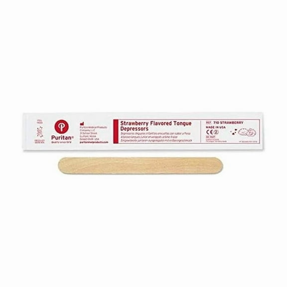 | Strawberry Flavored Tongue Depressors | Individually Wrapped 5.5 Inches, 50 Count