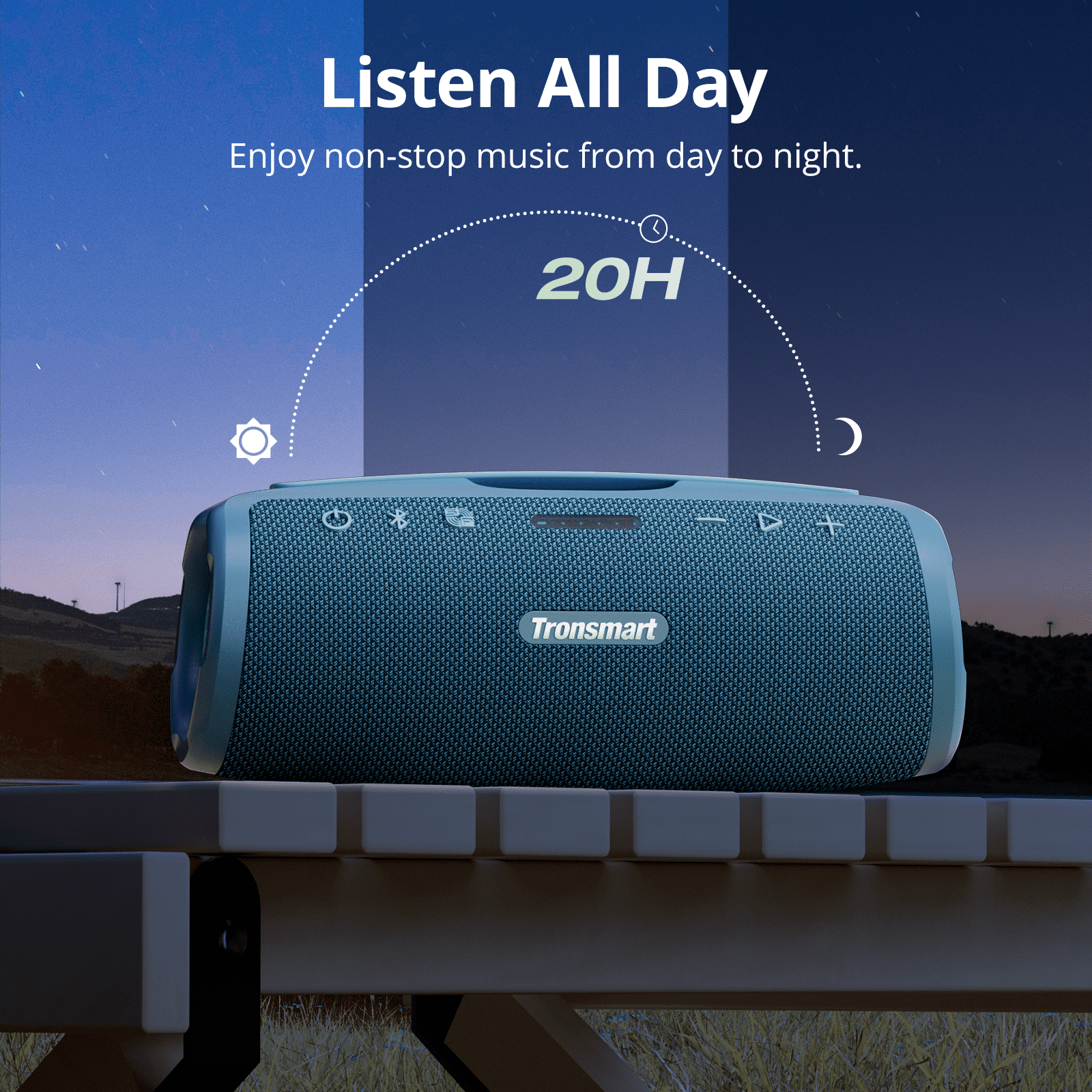 Mirtune S100 Portable Bluetooth Speaker,50W Punchy Bass & Clear Treble,Retractable Handle,20H Playtime,IPX7 Waterproof,Customize EQ,Wireless Speakers with Built-in Powerbank for Outdoor,Camping,Beach