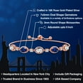 thumbnail image 2 of Gem Stone King 18K Rose Gold Plated Silver White Created Sapphire and Blue Created Sapphire Bracelet for Women | 5.00 Cttw | Gemstone September Birthstone | Oval 7X5MM | Fully Adjustable 9 inch, 2 of 6