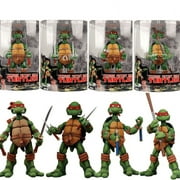J&G Teenage Mutant Ninja Turtles Action Figures Toys with Red Headband 4 PCS - TMNT Mini Action Figures Kids - Toy For Kids Gift Decorations Collection