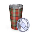 thumbnail image 2 of 16oz Tumblers Red Green Checkerboard Checkered Pattern Stainless Steel Vacuum Insulated Double Wall Travel Tumbler Cups Mug with Lid and Straw,Cleaning Brush for Coffee,Tea, 2 of 4