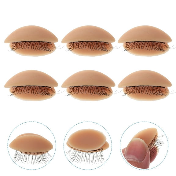 GETAJGHSD Eyelash Extension Practice Kit 3 Pairs Oval Silicone Lash Mannequin for Students and Professionals