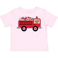 thumbnail image 3 of Inktastic Valentine Fire Truck Heart Bear Boys or Girls Toddler T-Shirt, 3 of 5