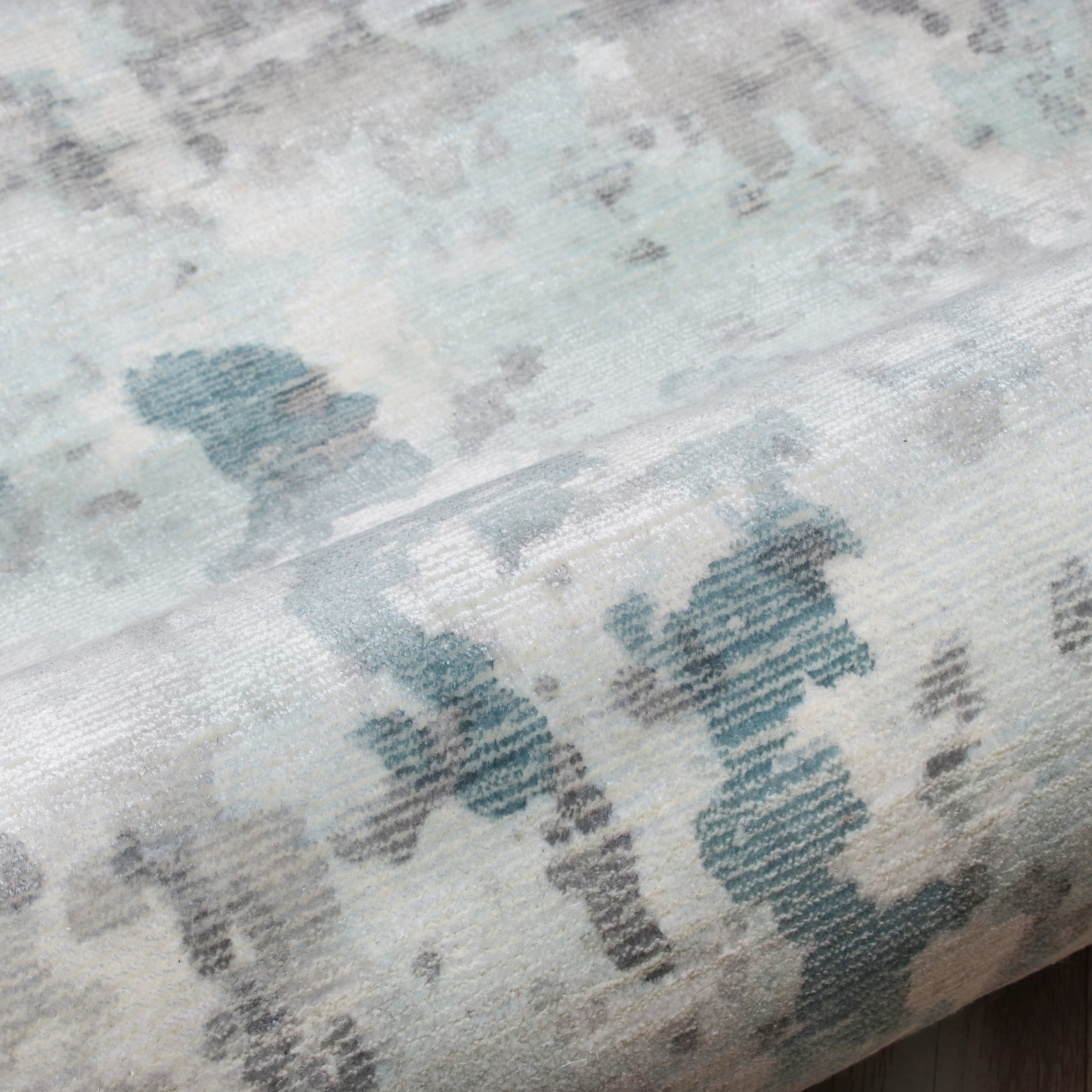 Ox Bay Hand Loomed Contemporary Coastal Abstract Area Rug, Gray / Blue, 9' x 12'