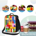 thumbnail image 4 of Picia Colorful Plastic Blocks Pattern Lunch box Lunch bag for men women Large capacity Lunchbox Reusable Lunch bags Insulated Lunch bag Lunch box cooler, 4 of 9