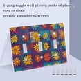 thumbnail image 3 of Yayeee Toggle Light Switch Wall Plate 2-Gang 4.56"x4.48" Decorative Outlet Cover, Colorful Checkered Daisy, 3 of 7