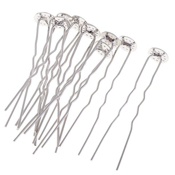 10 Piezas de Horquillas para El Cabello en Forma de U, Horquillas para El Cabello con Ondas, Herramientas de Peinado para Mujeres Y Niñas - Plata, 7.5x1.2cm Sunnimix Horquillas en forma de U