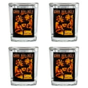 Western Shot Glass 4pc Set by Rabbit Tanaka- Good, Bad and The Ugly Movie Poster 2 Oz Shot Glasses- Set of Four- Novelty Barware