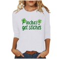 thumbnail image 2 of GaThRRgYP Blouses for Women 2025 Womens Plus Size $5,Women's St. Patrick's Day Printed Crew Neck 3/4 Sleeve T-Shirt Loose Tops White XXL, 2 of 4