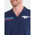 thumbnail image 4 of Ford Mustang Men's and Big Men's Front and Back Graphic Button Up Workwear Style Mechanics Shirt with Short Sleeves, Sizes S-3XL, 4 of 5