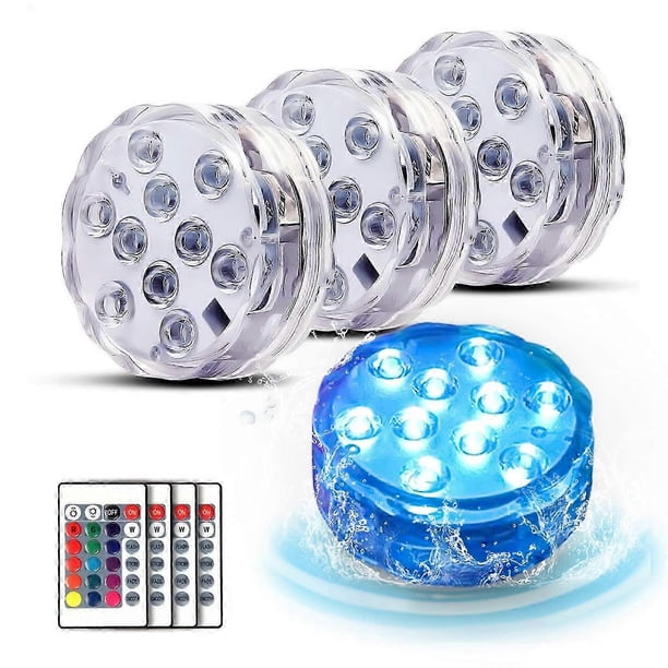 26-27 Submersible LED Lights, Waterproof Underwater Lights with Remote Control, Bath Lights with 16 Colors, Pond Lights, EFX Led Light, Pool Lights fo