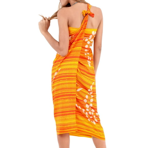 HAPPY BAY Women's Beachwear Summer Beach Bikini Wraps Swimwear Swim Cover up Wrap Skirt Swimsuit Sarong Coverups for Women One Size Yellow, Tie Dye