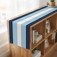 thumbnail image 6 of Navy Blue Aqua Stripe Table Runner, Modern Art Horizontal Striped Washable Cotton Linen Table Runners 72 Inches Long, Dresser Scarf Runner for Dining Tables/TV Stands/Coffee/Cabinets 18''x72'', 6 of 9