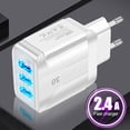 thumbnail image 2 of DPTALR EU QC 3.0 Charger 2.1A USB PD Plug three Power Ports Travel Charger For Phone, 2 of 6