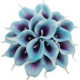 thumbnail image 1 of Bouquet Duovlo, 20 unidades, flor artificial de látex con forma de lirio de cala, decoración de fiesta en casa (morado en azul), 1 of 6
