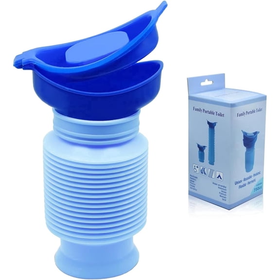 750ML Collapsible Pee Bottles for Men & Women, Portable Leakproof Urinal  - Perfect Emergency Pocket Toilet for Car, Road Trips, Traffic Jams, Camping & Hiking