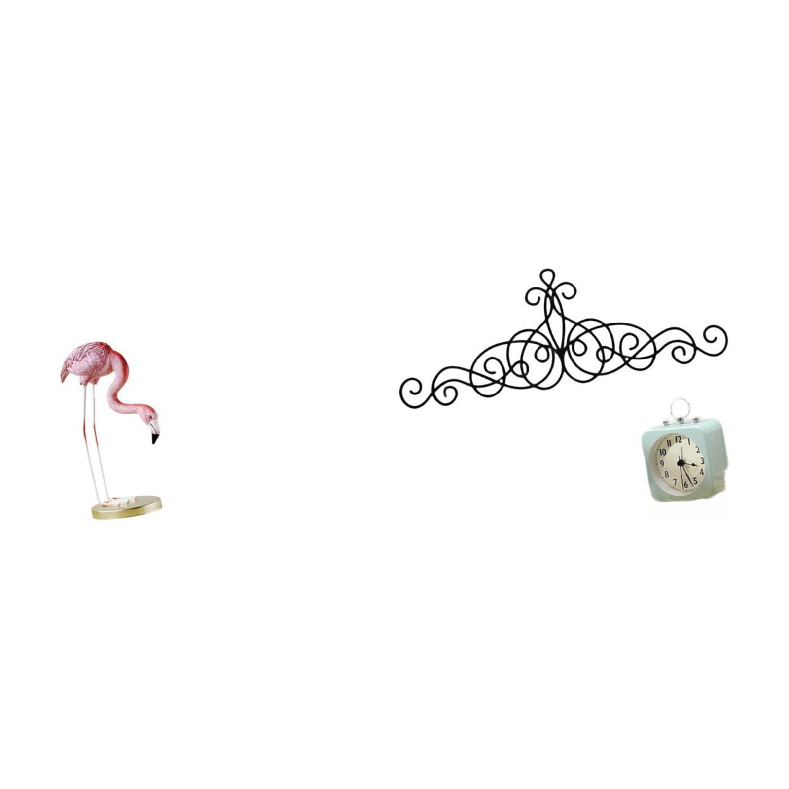 Flamingo Resin Statue Sculpture Scroll Wall Art Decor Metal Stand Large Size Garden Indoor Outdoor Display