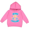 thumbnail image 2 of Inktastic Easter Jesus Loves Me with Cross and Flowers Toddler Hoodie, 2 of 4