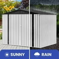 thumbnail image 5 of ModFusion 7.5x5 ft Storage Shed with Door, Reinforcement Metal Frame, Patio Tool House, White, 5 of 10