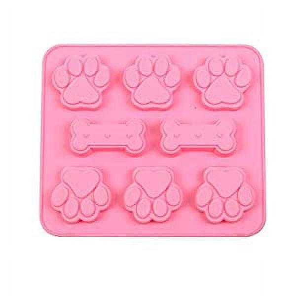 Dog Bone Silicone Molds Dog Treats Molds Paw Print Shaped Chocolate Candy  Soap Mold 4PCS for Homemade Jelly Ice Cube Blue Pink Red Purple