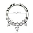 thumbnail image 4 of APIPEE Titanium Micro Cubic Zirconia Hinged Nose Hoop Ring Body Jewelry Unisex, 4 of 7