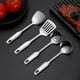 thumbnail image 3 of Juego de mini utensilios de cocina de acero inoxidable 304, cucharón pulido, cuchara ranurada y espátula con cuchara sopera, antideslizante y apto para lavavajillas para un uso fácil, ideal, 3 of 7