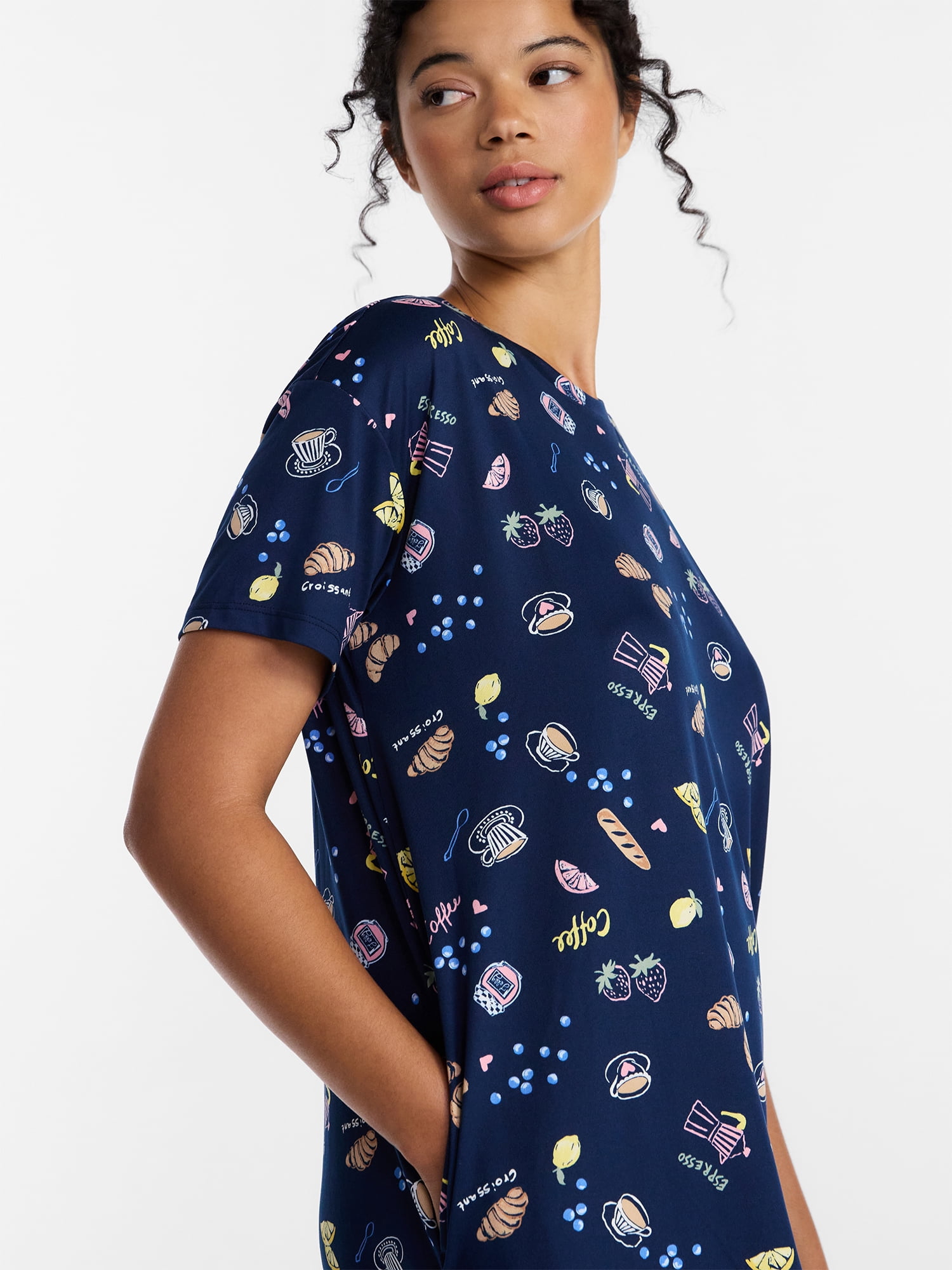 Joyspun Women’s Dreamy Soft Collection Short Sleeve Sleep Shirt, Sizes S/M to 2X/3X