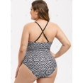 thumbnail image 4 of Más el tamaño de la geometría de una pieza del traje de baño Rosegal Camisetas sin mangas de talla grande, 4 of 5