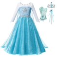 thumbnail image 1 of Frozen Elsa Anna Princesa Vestido Niñas Jasmine Rapunzel Aurora Ropa Fiesta Niños Cosplay Cenicienta Blancanieves Ariel Costume2T (Etiqueta 100) Gao Jinjia LED, 1 of 2