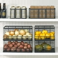 thumbnail image 3 of mDesign Metal Wire Organizer Basket for Kitchen/Pantry, 3 Pack, Matte Black, 3 of 8