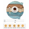 thumbnail image 6 of 15 Inch Round Placemats Set of 4, Farmhouse Light Blue Brown Non Slip Heat Insulation PP Table Mats, Vintage Wooden Striped Washable Place Mats for Kitchen Dining Party Table Decor, 6 of 7