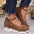thumbnail image 5 of Womens Sandals Baeitkot Women's Fashion Casual Summer Style Solid Color Thick Bottom Wedge Shoes, 5 of 9