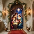thumbnail image 6 of Nativity Scene Christmas Door Cover, Hanging Backdrop Front Door Porch Door Cover Banner, 35 x 71 inch, 6 of 6