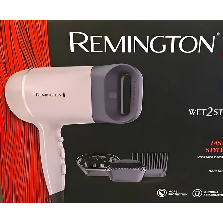 へードライヤー REMINGTON Pro Wet2Style Ceramic Ionic Hair Dryer with 4