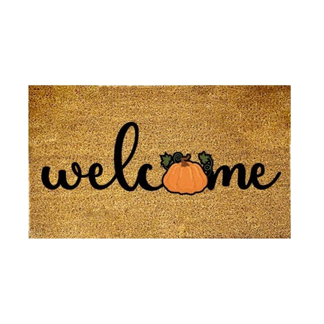 TIELUTT Funny Doormats Welcome Fall Pumpkin Thanksgiving Floor Mats Welcoming Front Porch Decorative Doormats for Rug Furry Area Rugs Soft Shaggy Rug for Living Room Lace Blanket Small Lightweight Bl