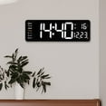 thumbnail image 4 of Reloj de pared digital grande de 16" con control remoto, alarma dual con pantalla LED grande, 8 colores RGB, horario de verano automático, temperatura para sala de estar, dormitorio, decoración de, 4 of 6