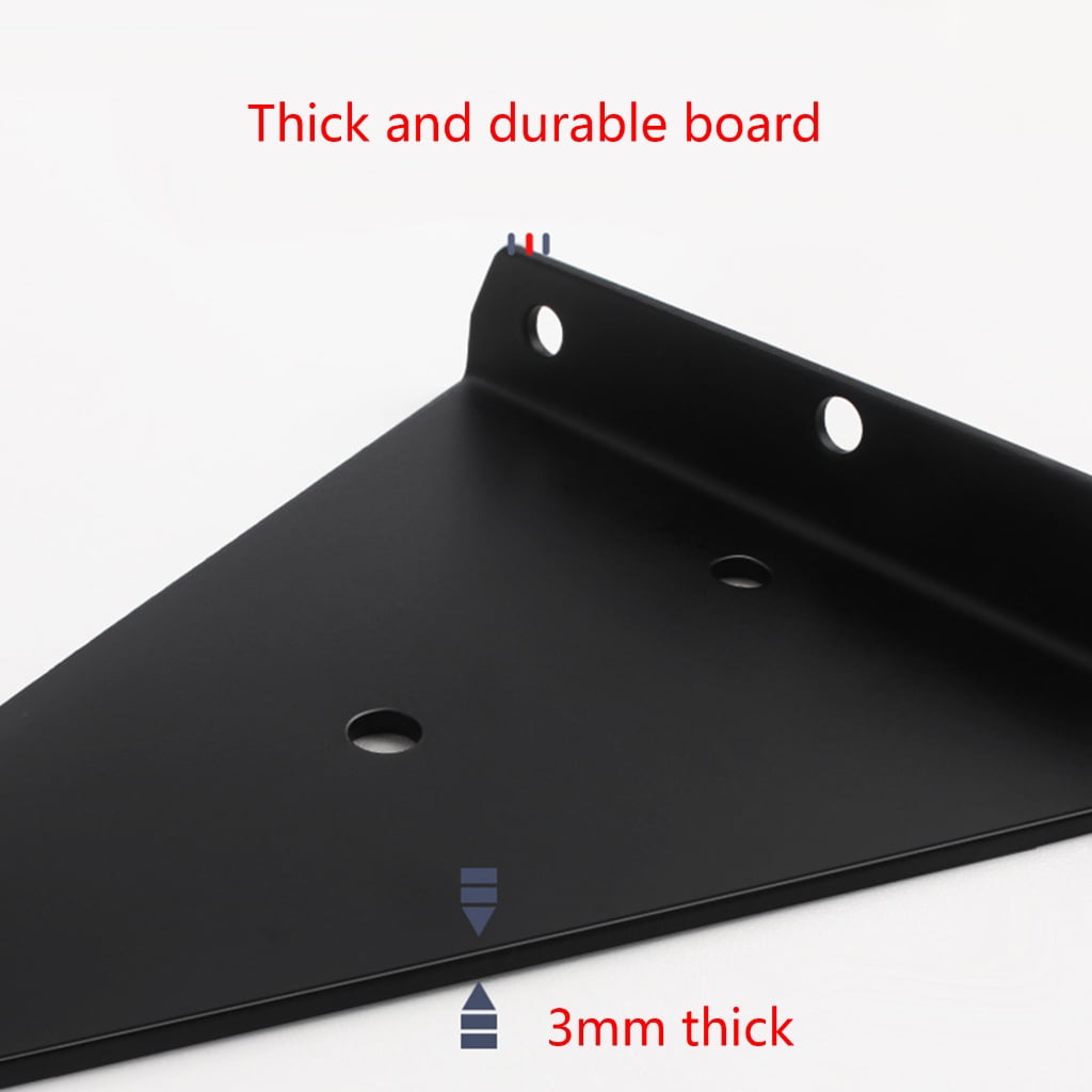 TIERPOP Floating Shelf Bracket Triangles Metal Shelf Bracket Heavy Duty Shelf Wall Mounted Invisible Brackets 4-piece