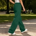 thumbnail image 6 of Wlynlyn Barrel Sweatpants Womens Fleece Lined Drawstring Elastic Waisted Wide Leg Baggy Sweatpants with Pockets(X-Large,Green), 6 of 9