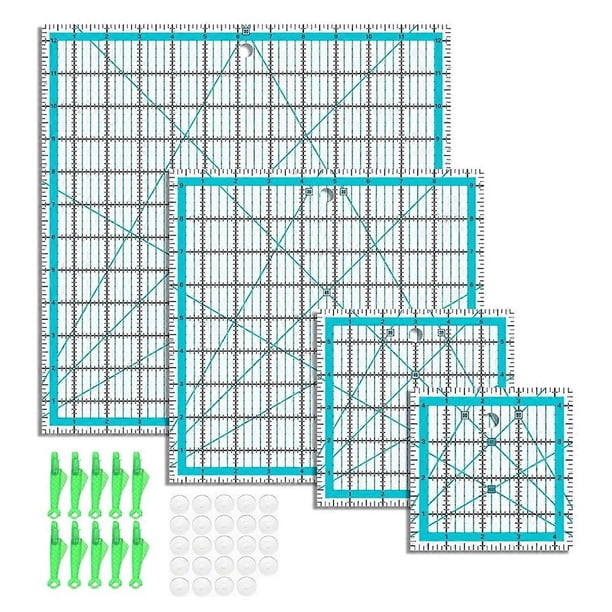 Clustania Ruler 4pcs Quilting Rulers,Quilting Rulers and Templates,Square Quilting ...