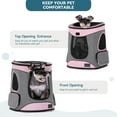 thumbnail image 3 of Petsfit Regular Pet Carrier Backpacks with Upgrade Waist Cushion Design, Suitable for Small and Medium Dogs Cats,Pink, 22 lb Limit, 3 of 8