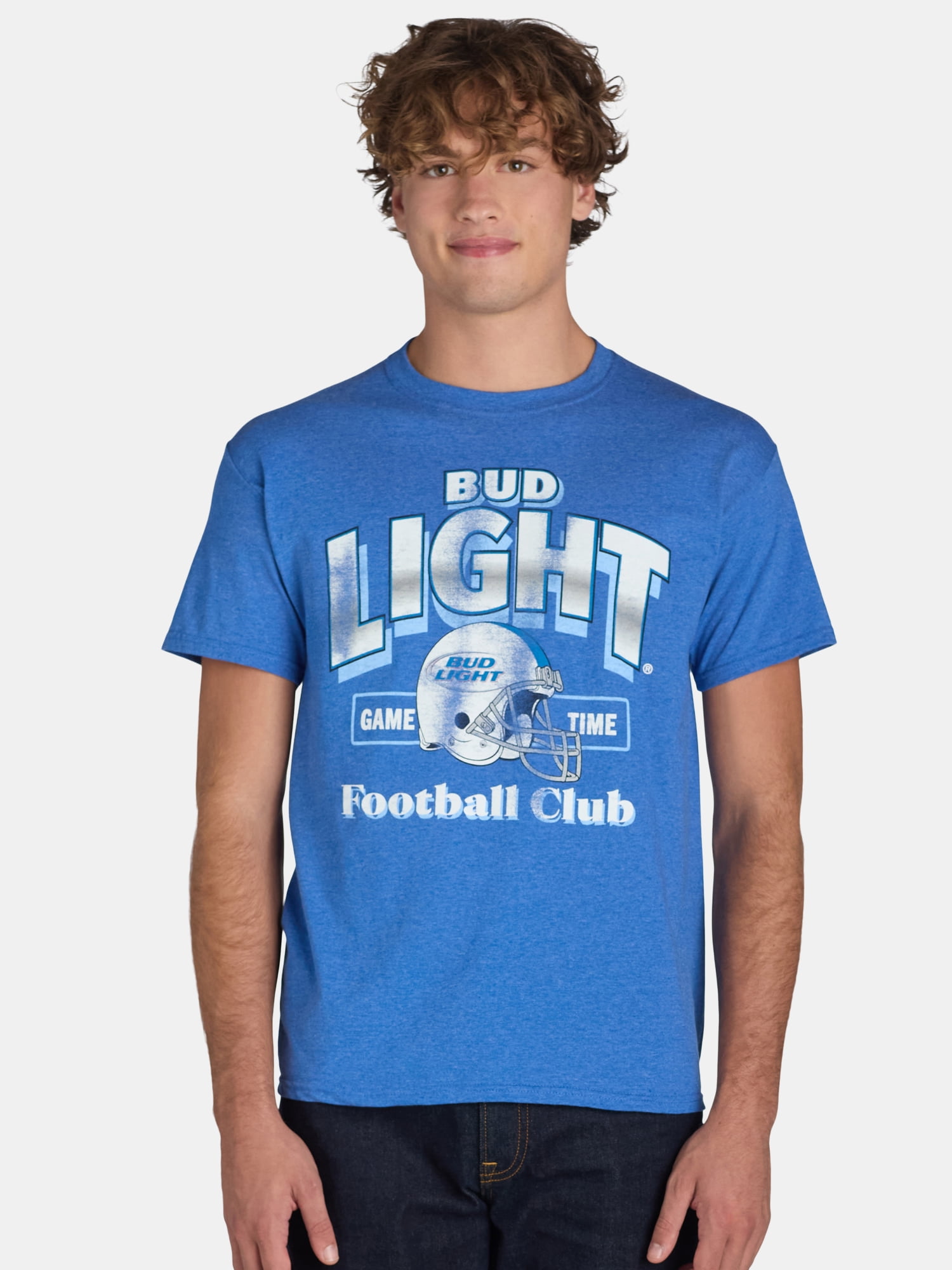 Bud Light Men's and Big Men's Football Club Vintage Style Graphic