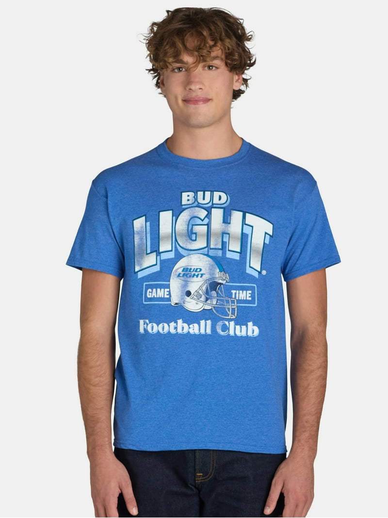 Bud Light Men's and Big Men's Football Club Vintage Style Graphic