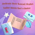thumbnail image 4 of Sailor Moon Wallet Girl Cute Small Wallet Delicate Bow Kawaii Wallet Credit Card Holder ID Window, 4 of 5