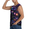 thumbnail image 3 of Lsque Glowing Chameleon Fantasy Art Print Men's Cotton Blend Sleeveless Muscle Shirts (S-3XL)- Moisture Wicking, Odor Protection, UPF 30+,Small, 3 of 8
