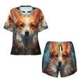 thumbnail image 2 of Yiaed Cartoon Pattern Corgi Print Short Sleeve Pajama Sets for Women Casual Crew Neck 2 Piece Lounge Sets Women's Short-Sleeved Pajama-3X-Large, 2 of 5