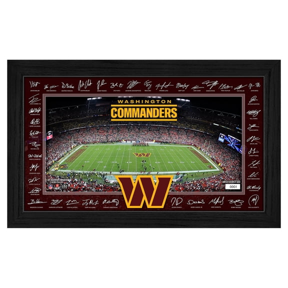 Highland Mint Washington Commanders 12" x 20" 2025 Signature Gridiron Panoramic Framed Photo