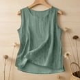 thumbnail image 2 of QASIEATN Cotton Linen Tank Tops for Women Casual Summer Shirt Basic Sleeveless Layering Camisoles Beach Vacation Clothes, 2 of 3
